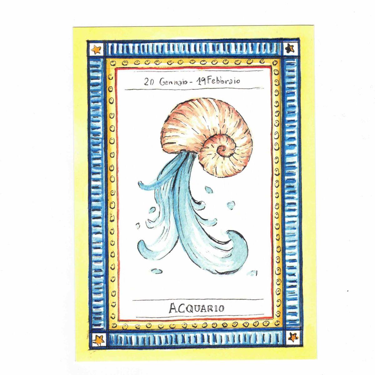 Cartolina zodiaco ACQUARIO