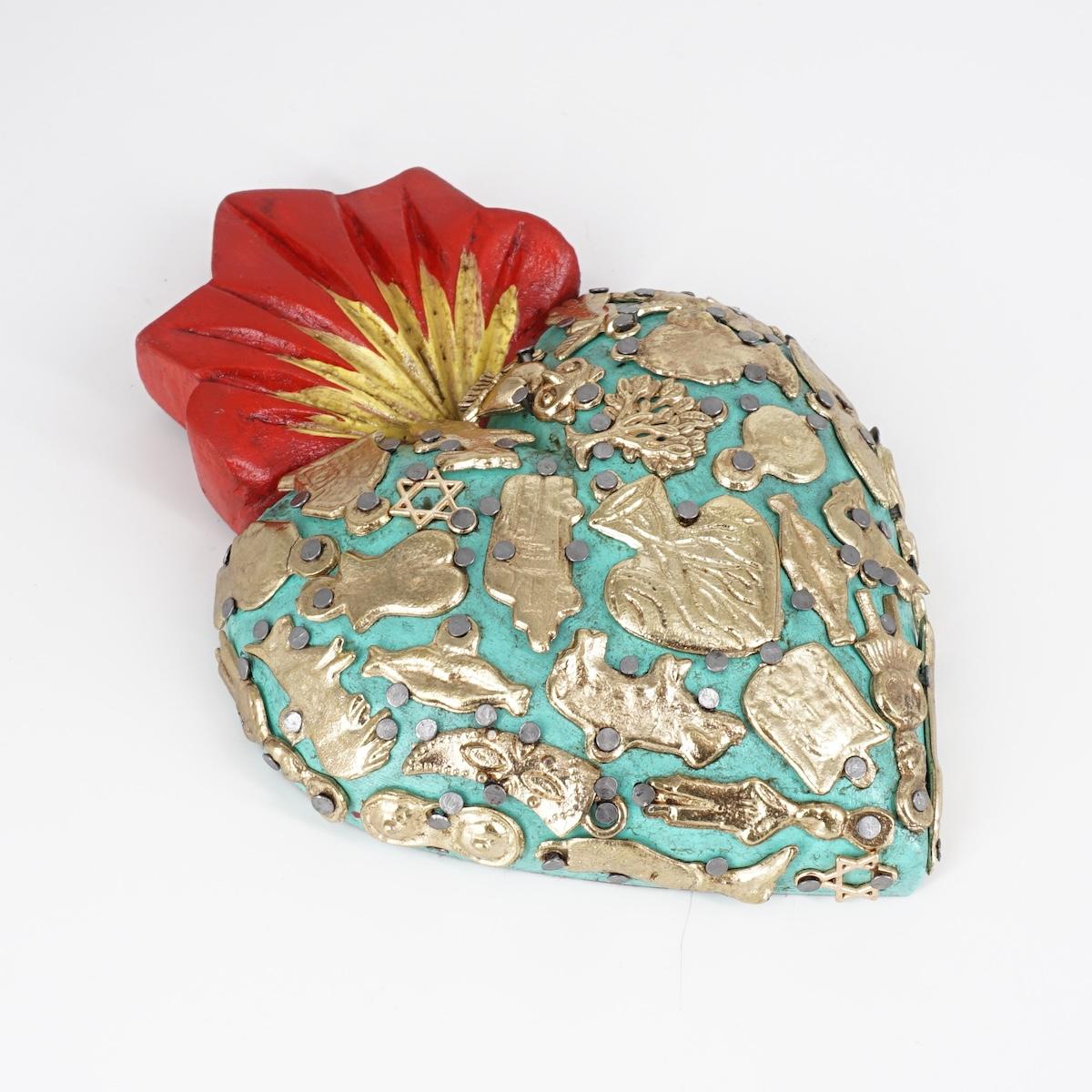 Cuore in legno medium VERDE ACQUA CUORE LEGNO MEDIUM VERDE ACQUA ARTE FASHION MEXICO
