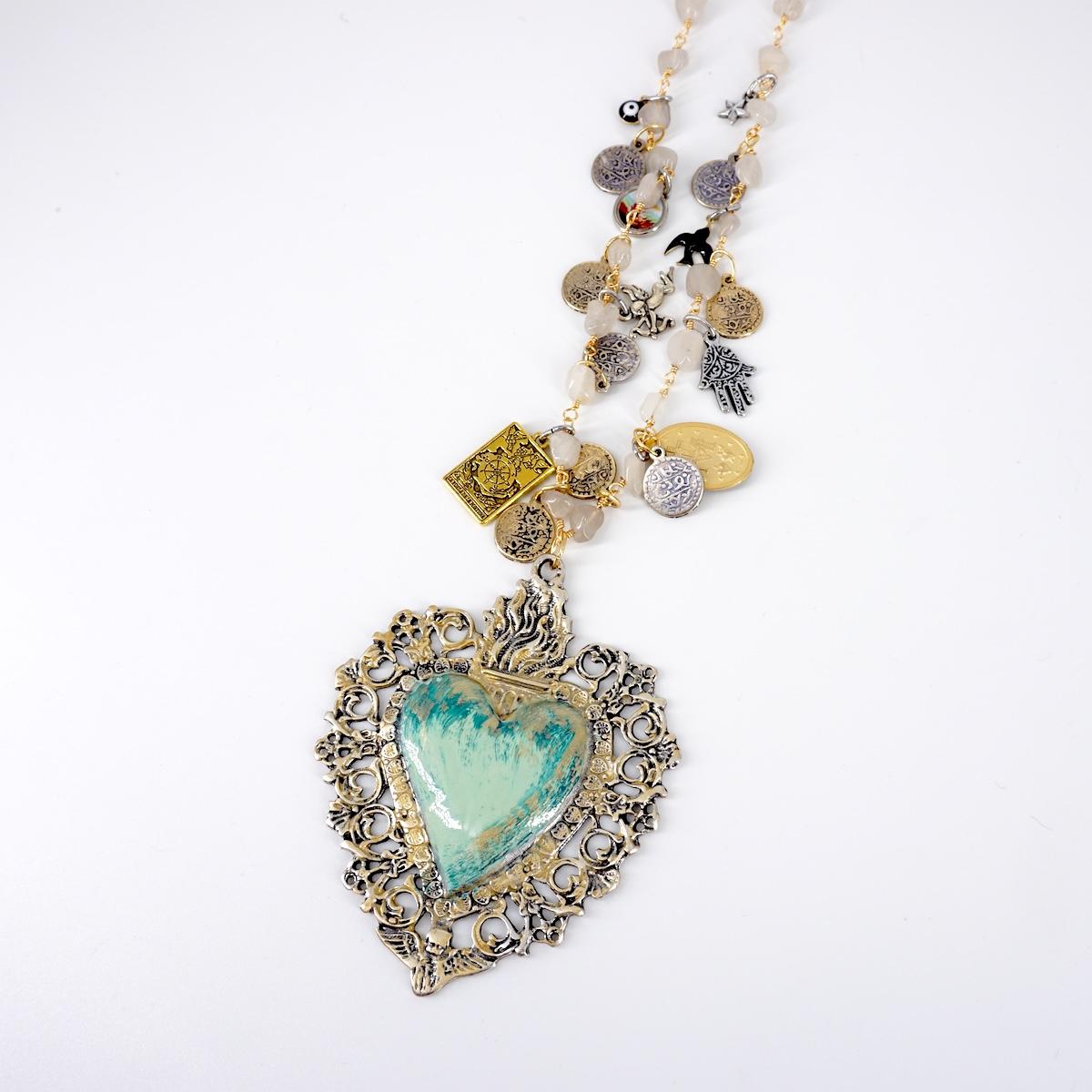 ROSARIO MULTICHARMS EX VOTO BIG AZZURRO