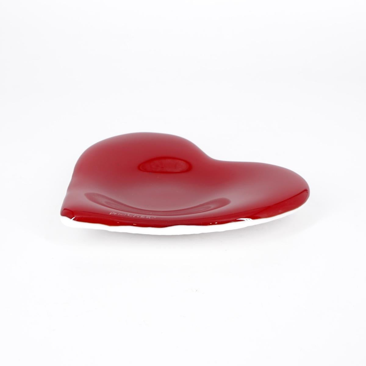 Cuore concavo ROSSO CUORE CONCAVO 10 CMROSSO VETRO FUSO