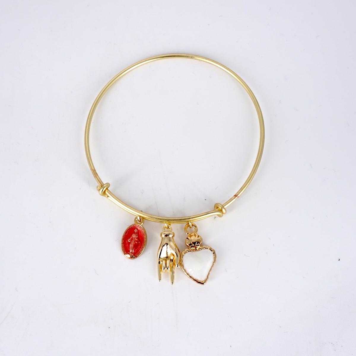 Bracciale TRE CHARMS ex voto bianco