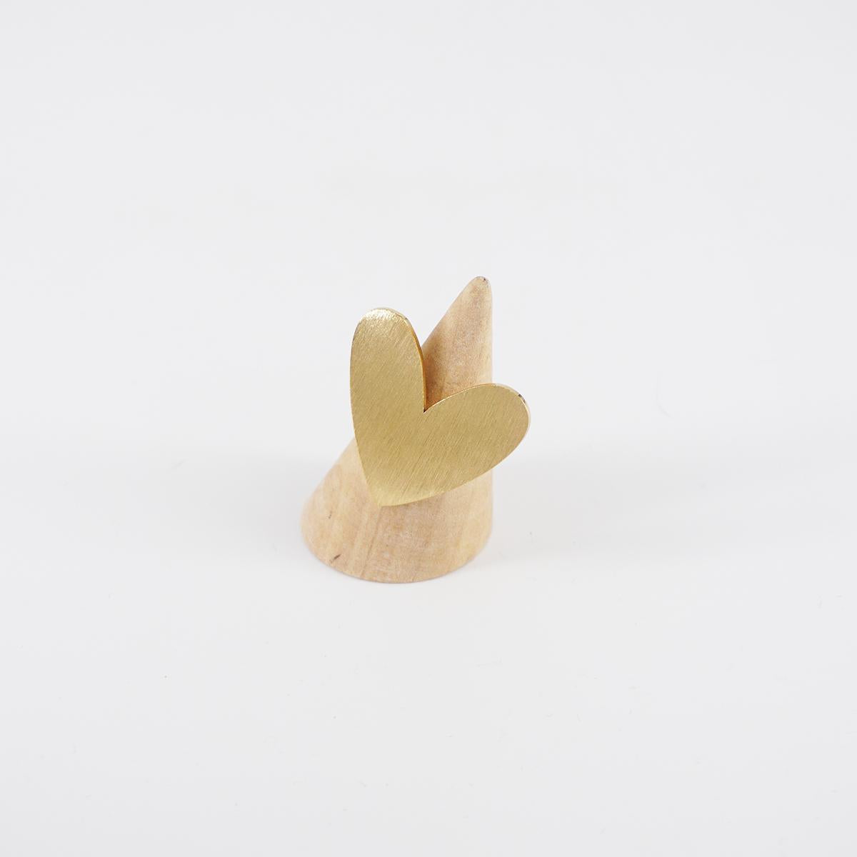 Anello CUORE PIATTO SATINATO