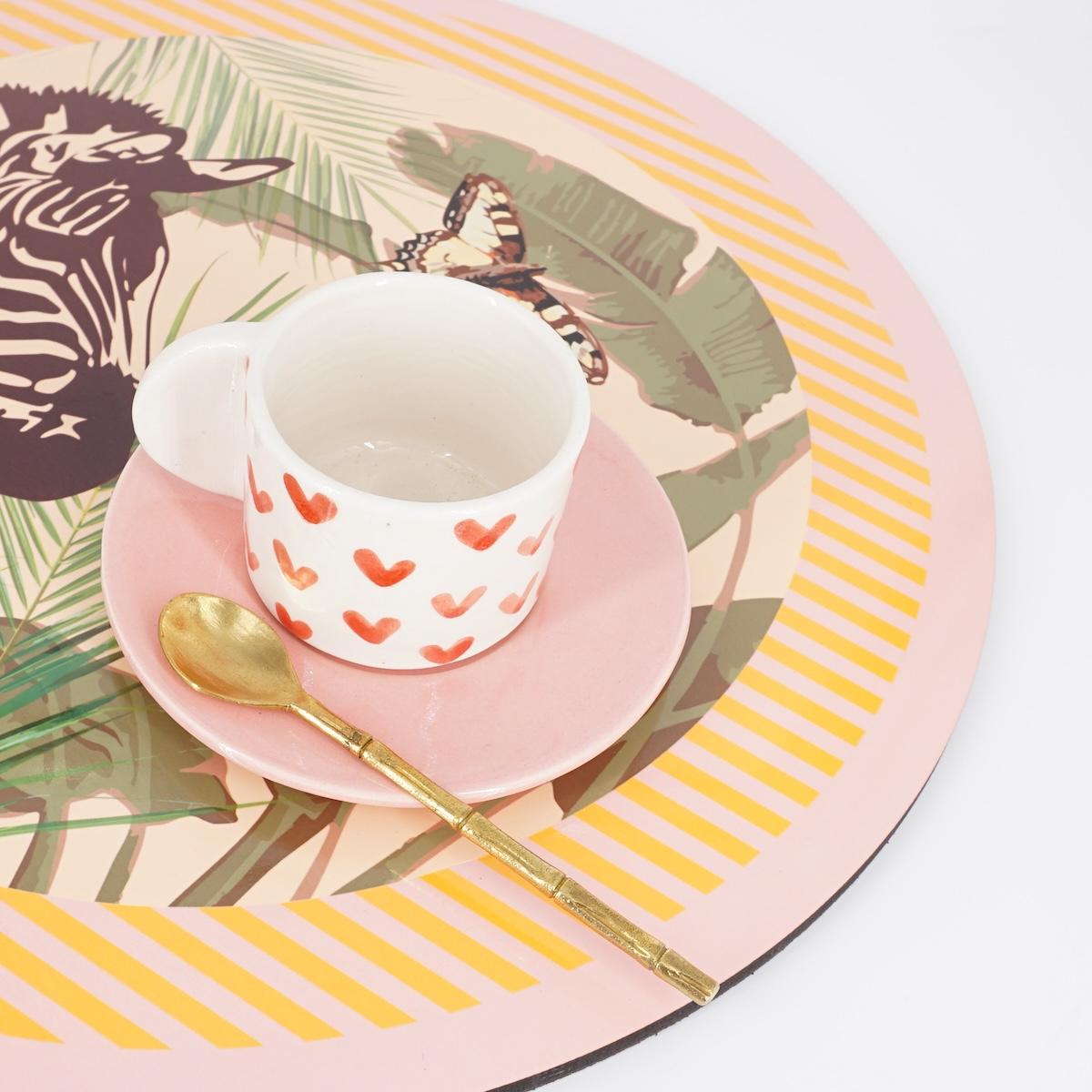 TAZZINA CAFFè CON PIATTINO CUORI ROSA TAZZINA CAFFÈ CUORI ROSA NICOLE