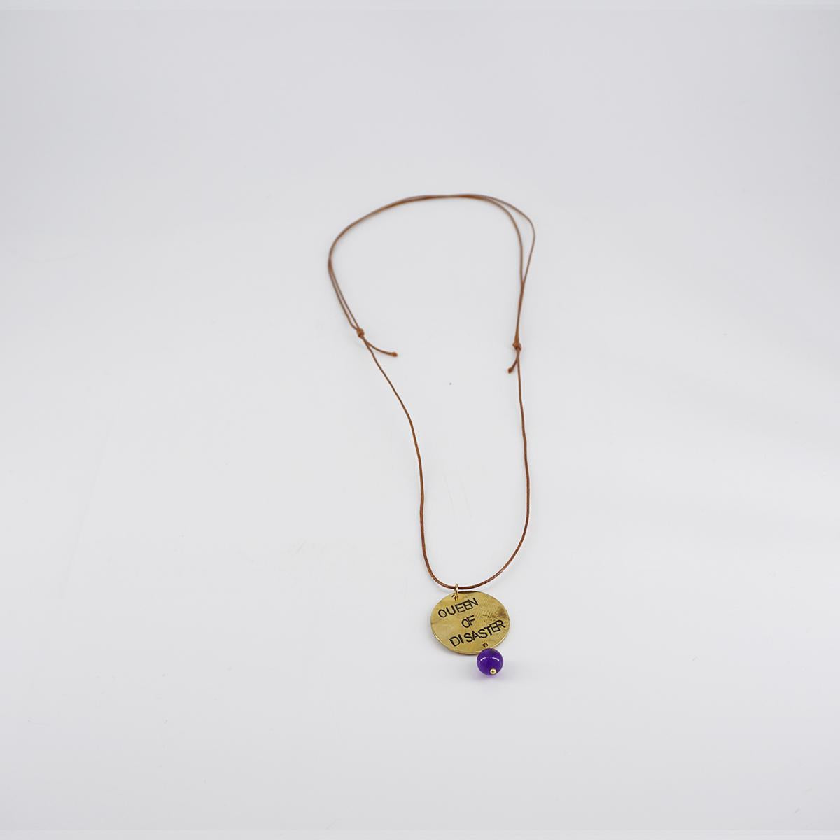 QUEEN OF DISASTER necklace cord + bead