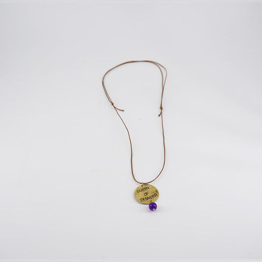 QUEEN OF DISASTER necklace cord + bead