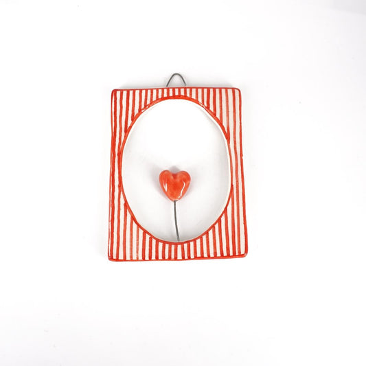 ROSSO RAMINA CORNICE S RETT.CUORE ROSSO RIGHE ROSSO
