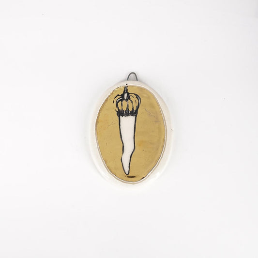 Ovalino CORNETTO fondo oro liscio