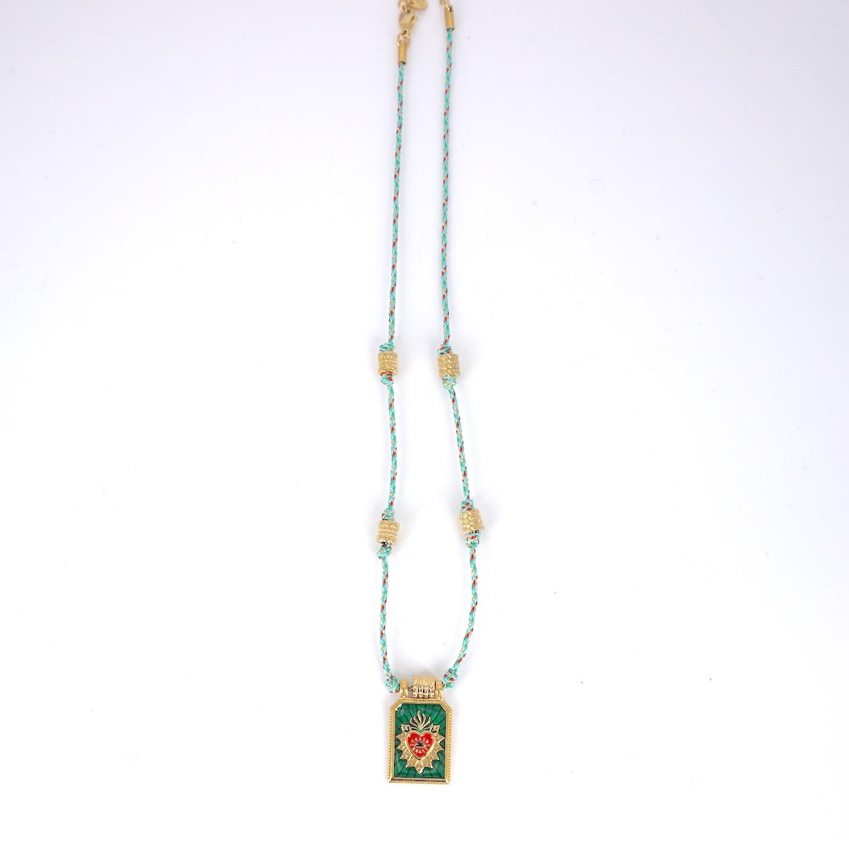 COLLANA CORDINO EX VOTO VERDE