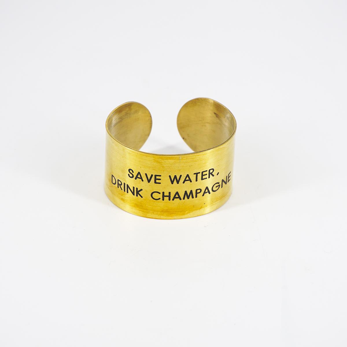 Bracciale fascia alta SAVE WATER DRINK CHAMPAGNE
