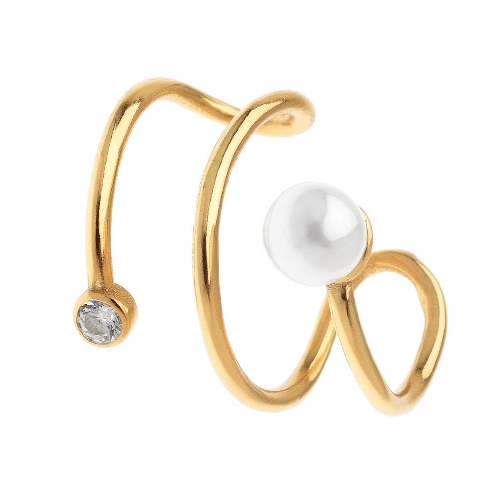 Earcuff spirale e PERLA E STRASS