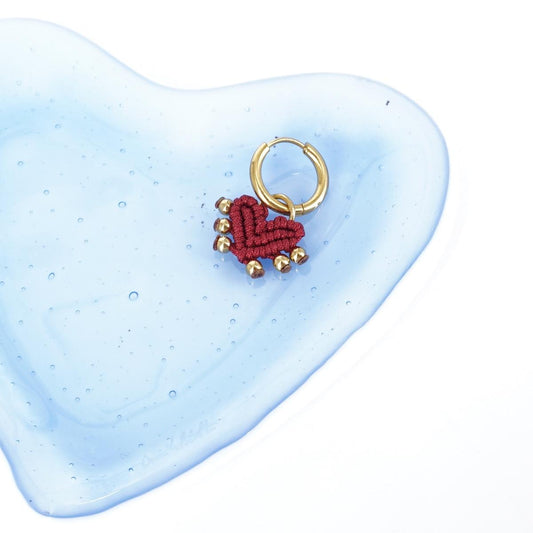 Mono orecchino CUORE SACRO borchie BORDEAUX ORECCHINO CUORE SACRO BORCHIE BORDEAUX NOMADEA