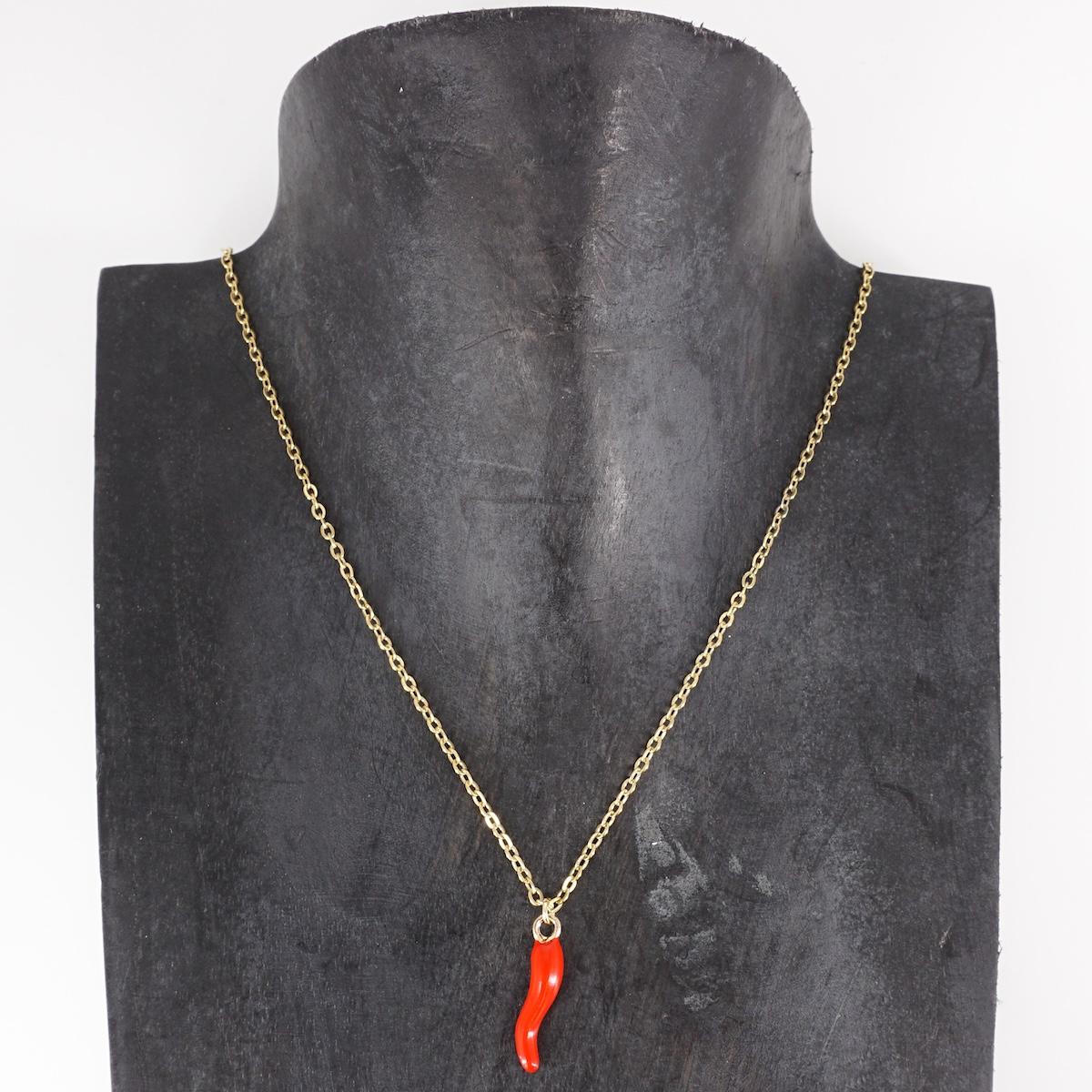 COLLANA CATENINA CORNETTO ROSSO