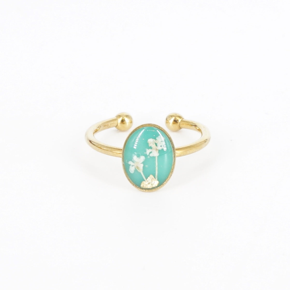 ANELLO FIORI SMALL CELADON ANELLO BASIC OVALE CELADON ANNA FADDA 