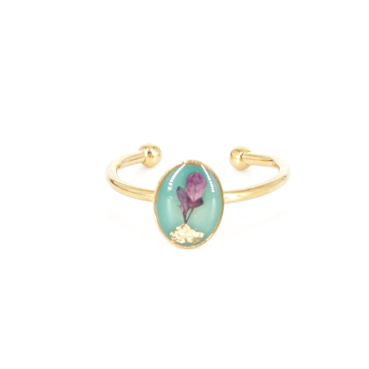 ANELLO FIORI SMALL CELADON ANELLO BASIC OVALE CELADON ANNA FADDA 