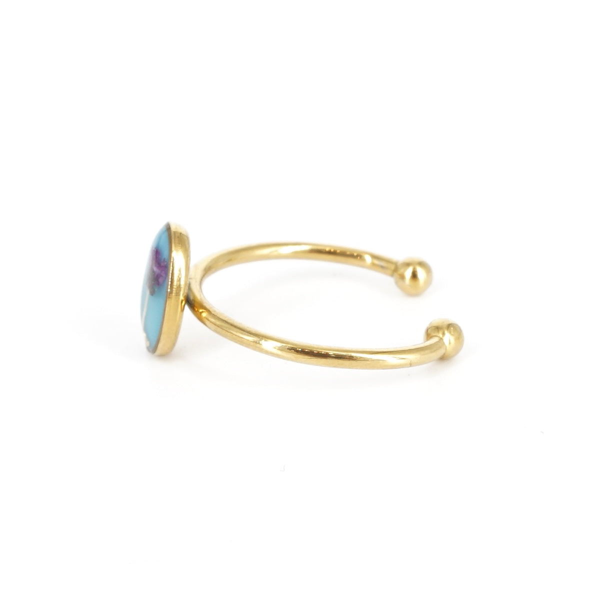 ANELLO FIORI SMALL CELESTE ANELLO BASIC OVALE CELESTE ANNA FADDA 