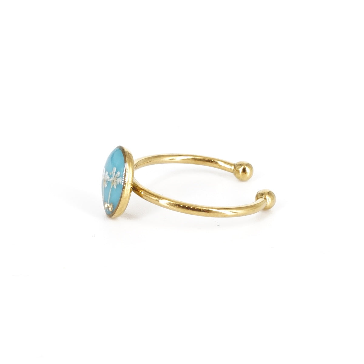 ANELLO FIORI SMALL CELESTE ANELLO BASIC OVALE CELESTE ANNA FADDA 