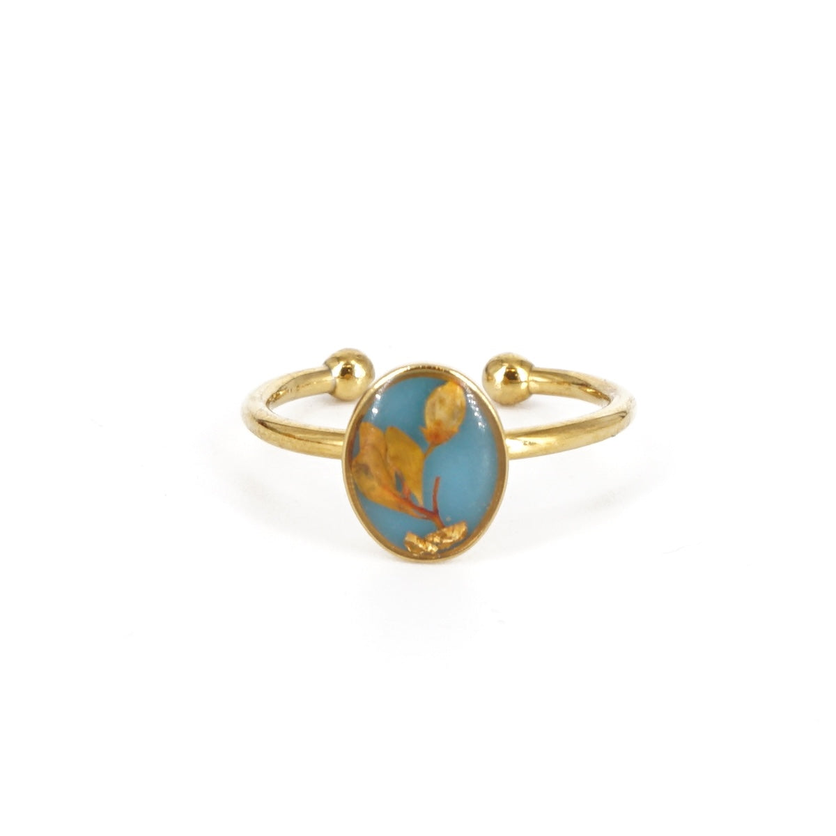 ANELLO FIORI SMALL CELESTE ANELLO BASIC OVALE CELESTE ANNA FADDA 