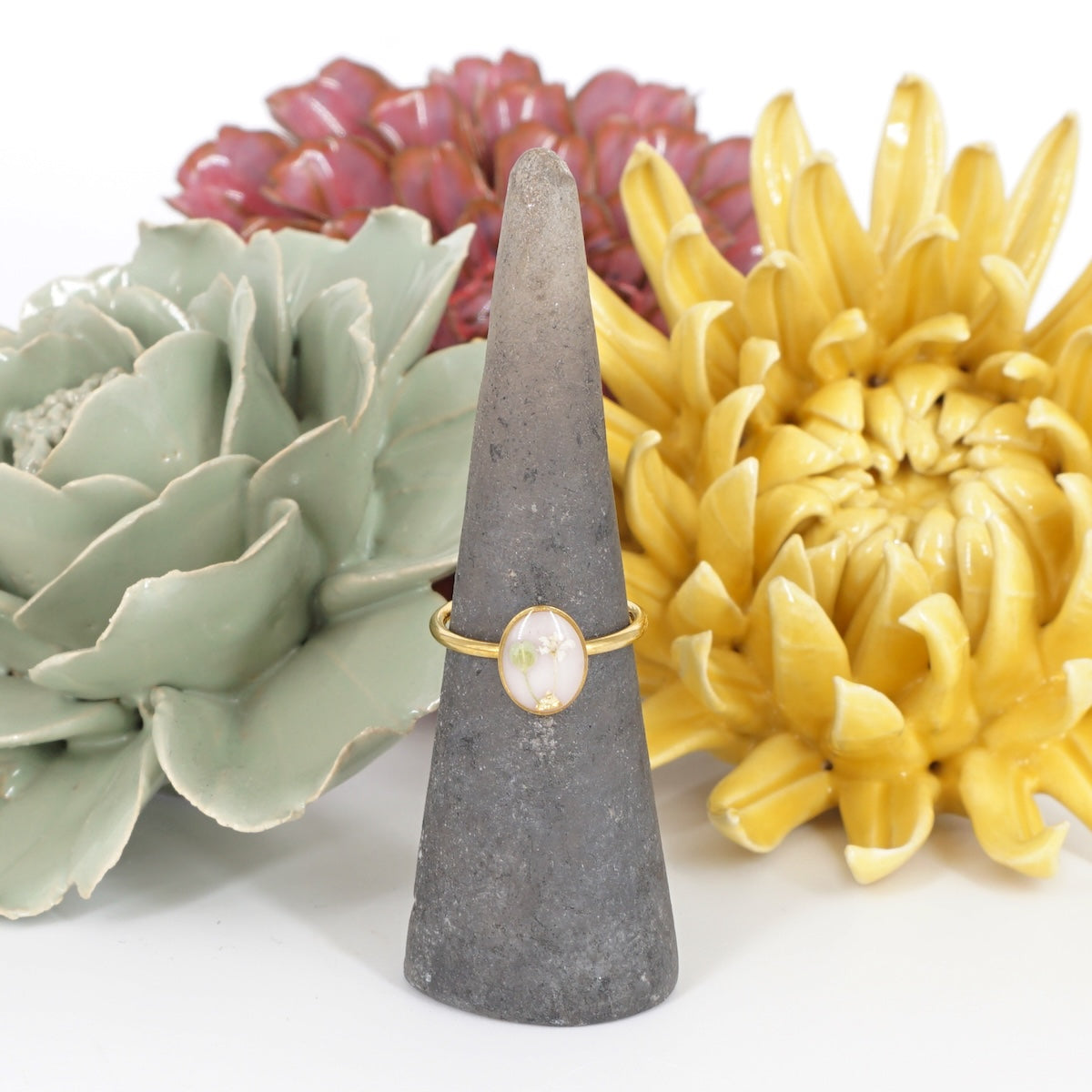 ANELLO FIORI SMALL ROSA PALLIDO ANELLO BASIC OVALE ROSA PALLIDO ANNA FADDA 