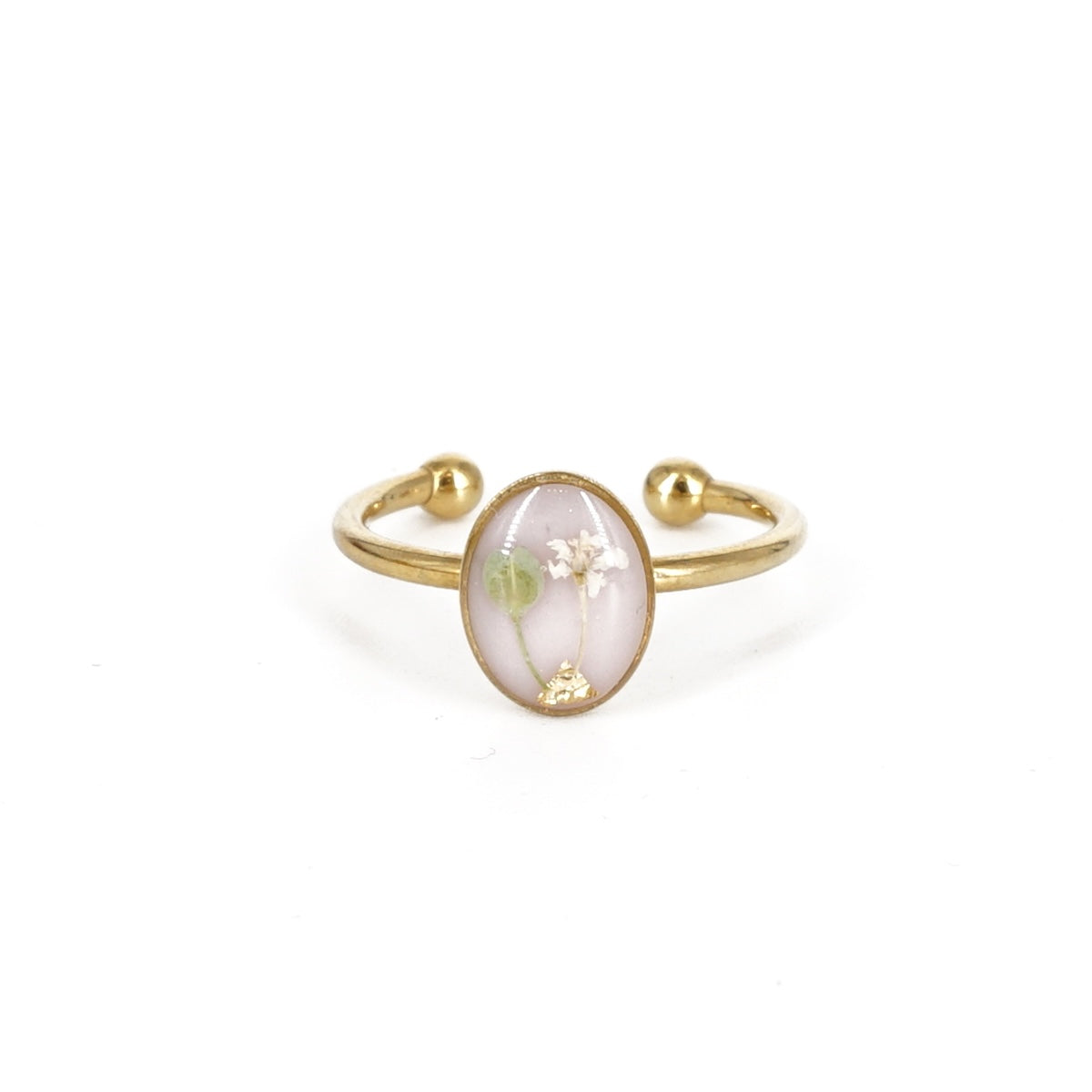 ANELLO FIORI SMALL ROSA PALLIDO ANELLO BASIC OVALE ROSA PALLIDO ANNA FADDA 