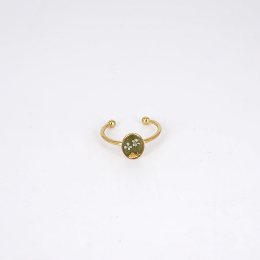 ANELLO FIORI SMALL VERDE SCURO ANELLO BASIC OVALE VERDE SCURO ANNA FADDA 