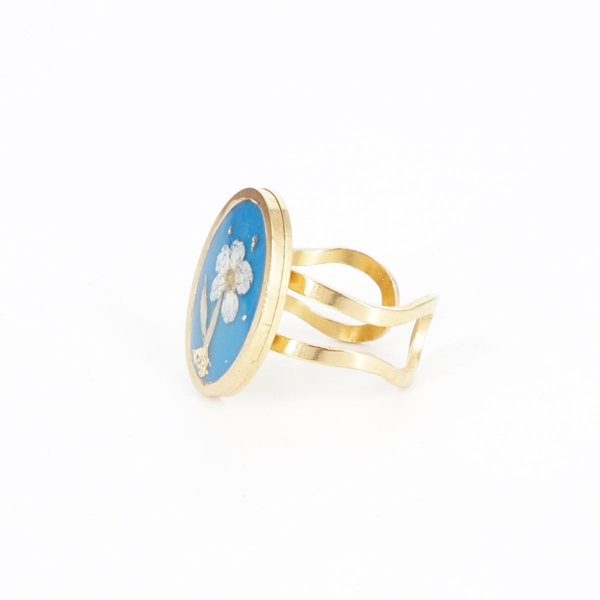 ANELLO FIORI BIG BLU CHIARO ANELLO OVALE BIG BLU CHIARO ANNA FADDA 