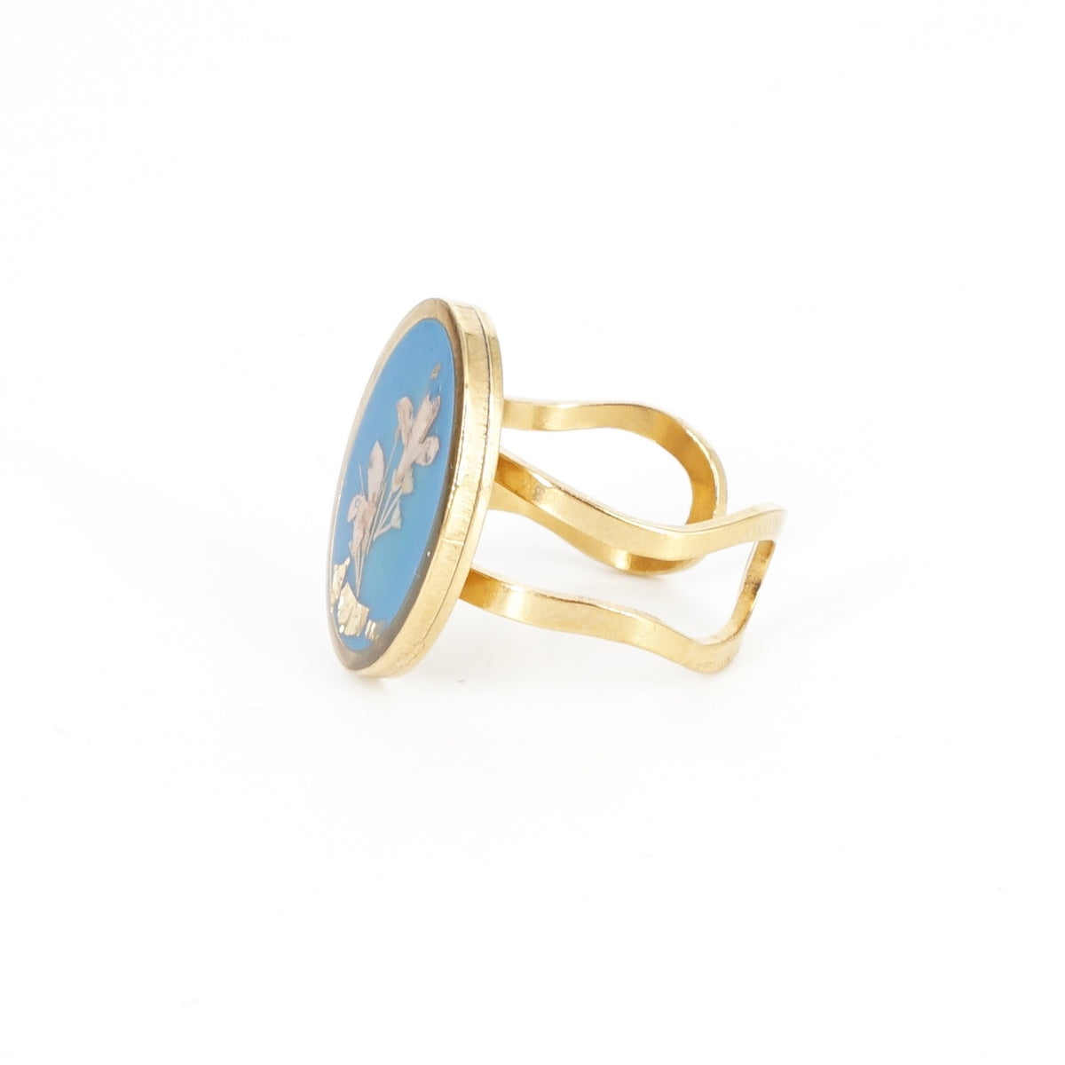 ANELLO FIORI BIG BLU CHIARO ANELLO OVALE BIG BLU CHIARO ANNA FADDA 