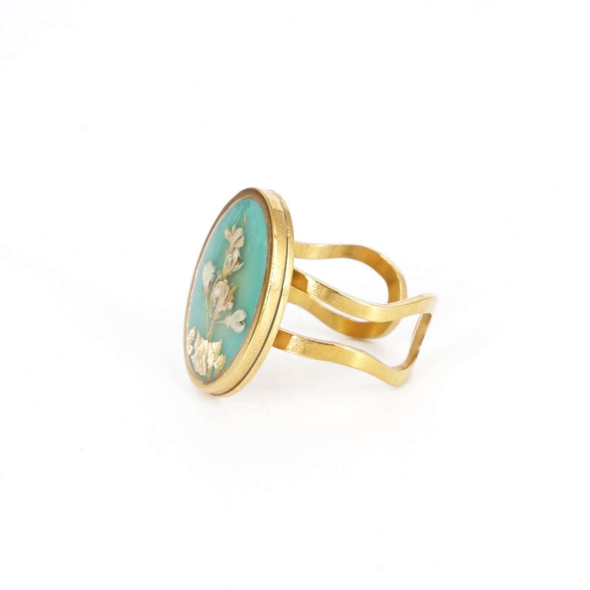 ANELLO FIORI BIG CELADON ANELLO OVALE BIG CELADON ANNA FADDA 