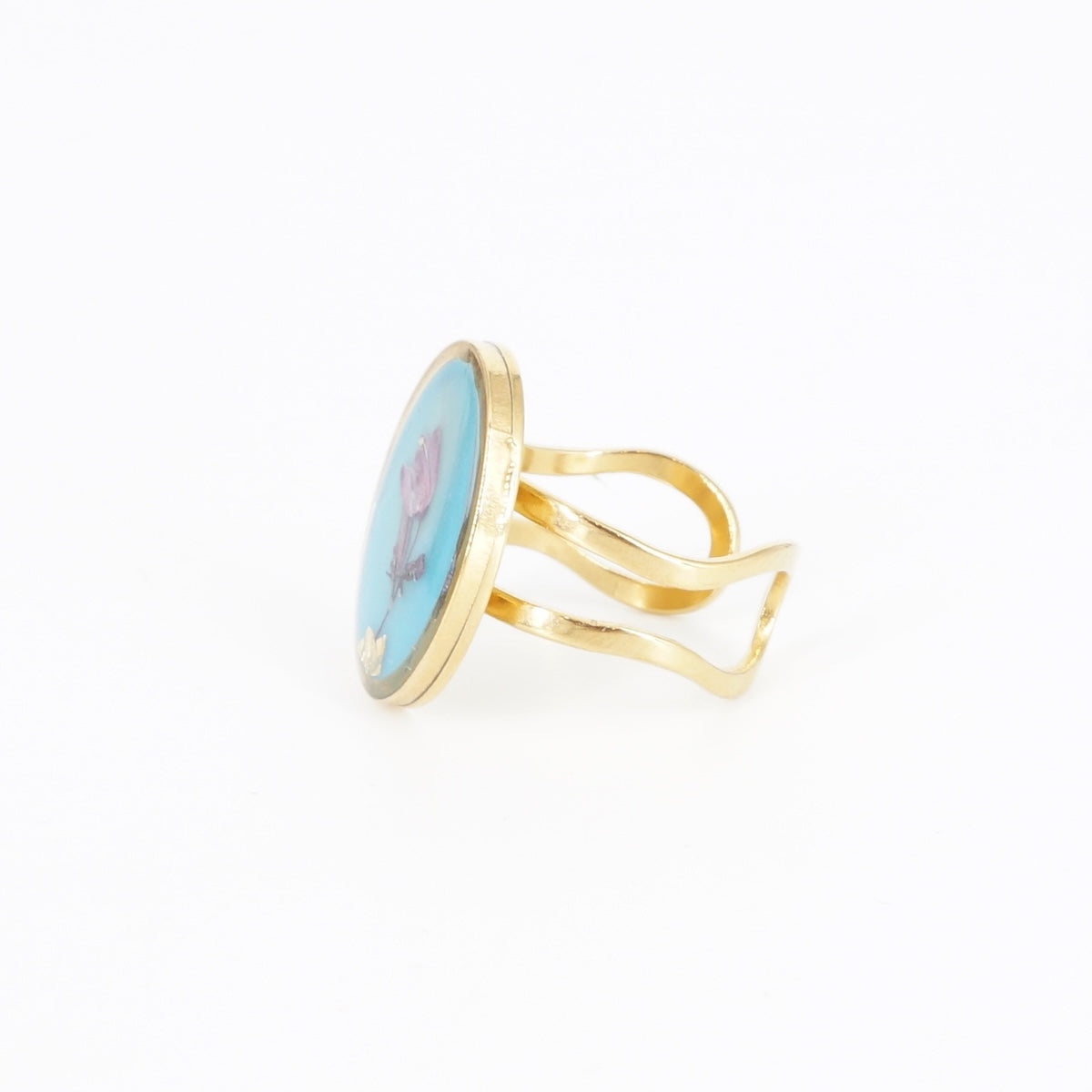 ANELLO FIORI BIG CELESTE ANELLO OVALE BIG CELESTE ANNA FADDA 