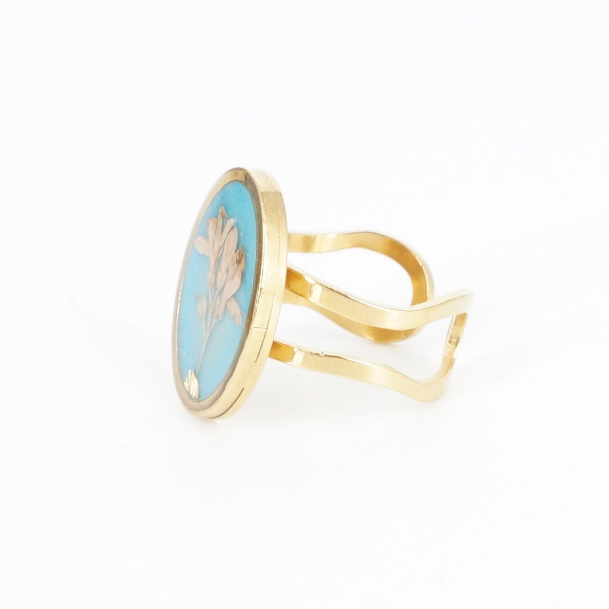 ANELLO FIORI BIG CELESTE ANELLO OVALE BIG CELESTE ANNA FADDA 