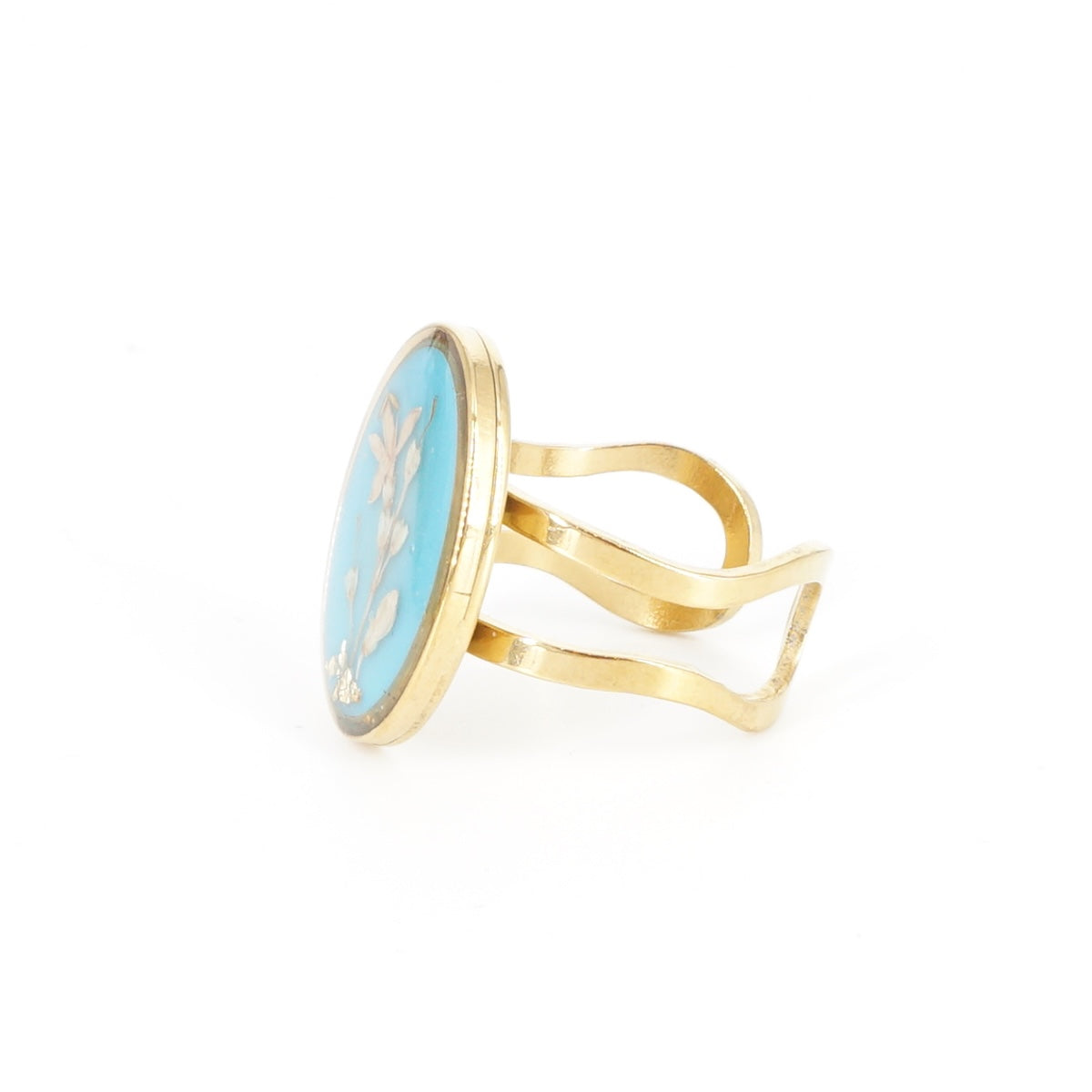 ANELLO FIORI BIG CELESTE ANELLO OVALE BIG CELESTE ANNA FADDA 