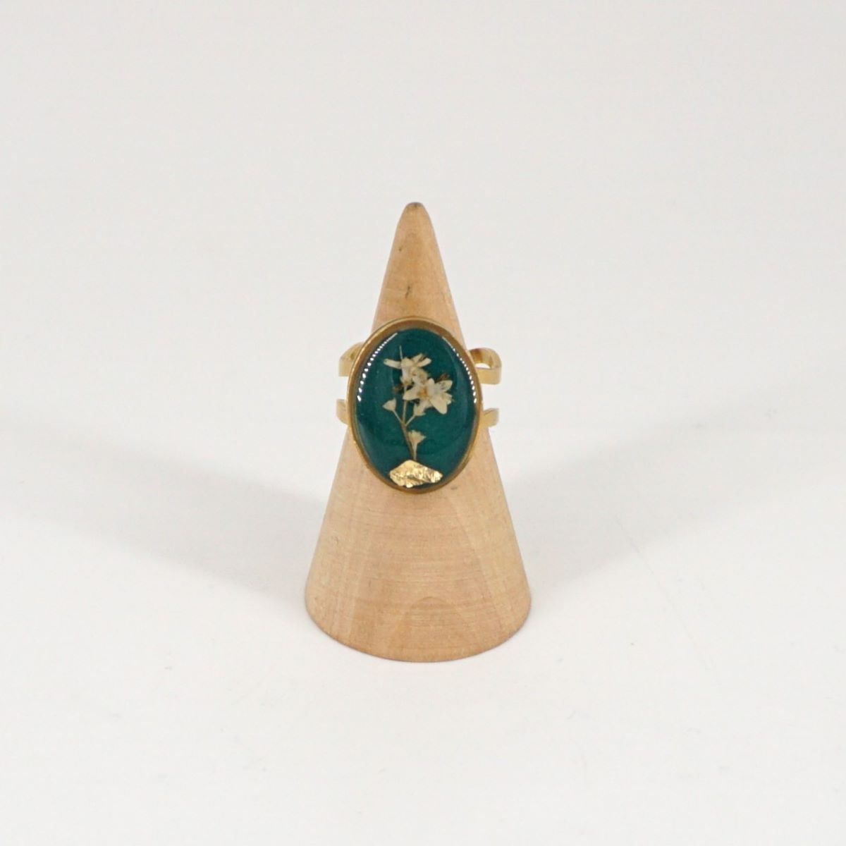 ANELLO FIORI BIG VERDE SMERALDO ANELLO OVALE BIG VERDE SMERALDO ANNA FADDA 