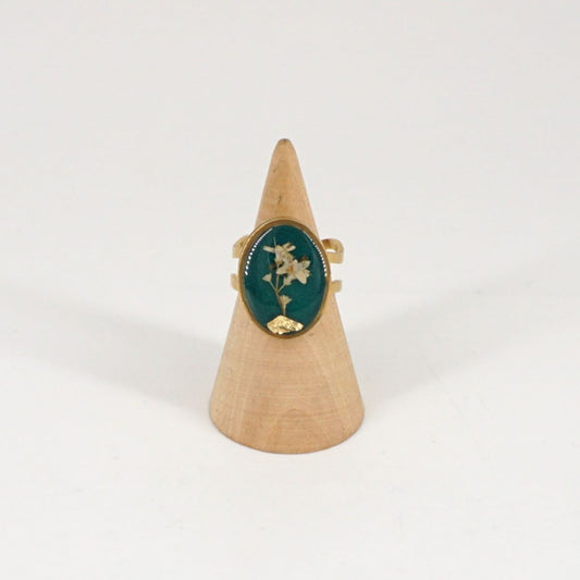 ANELLO FIORI BIG VERDE SMERALDO ANELLO OVALE BIG VERDE SMERALDO ANNA FADDA 