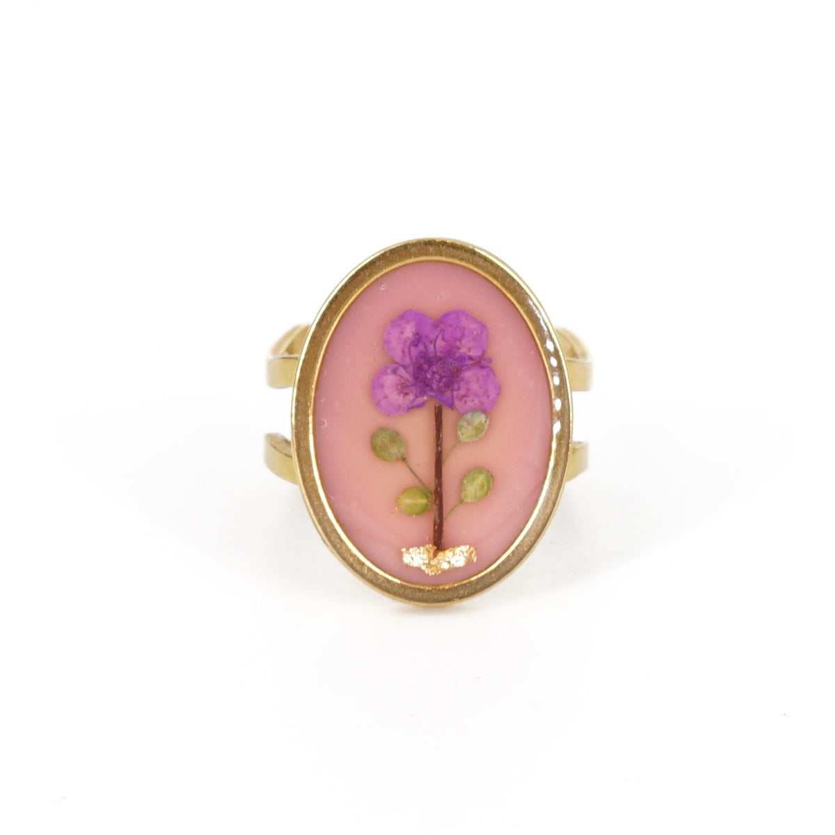 ANELLO FIORI BIG ROSA ANTICO ANELLO OVALE BIG ROSA ANTICO ANNA FADDA 