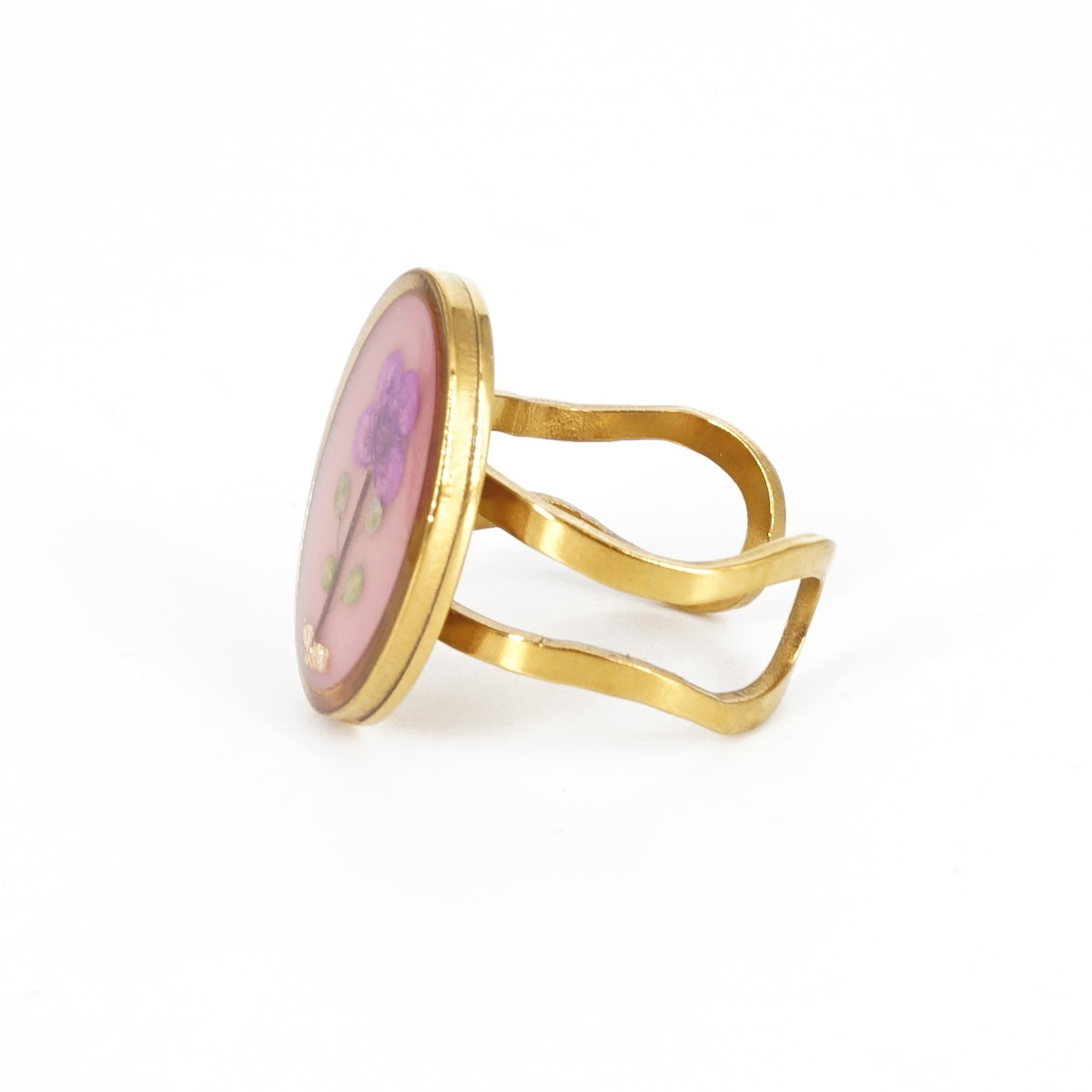 ANELLO FIORI BIG ROSA ANTICO ANELLO OVALE BIG ROSA ANTICO ANNA FADDA 