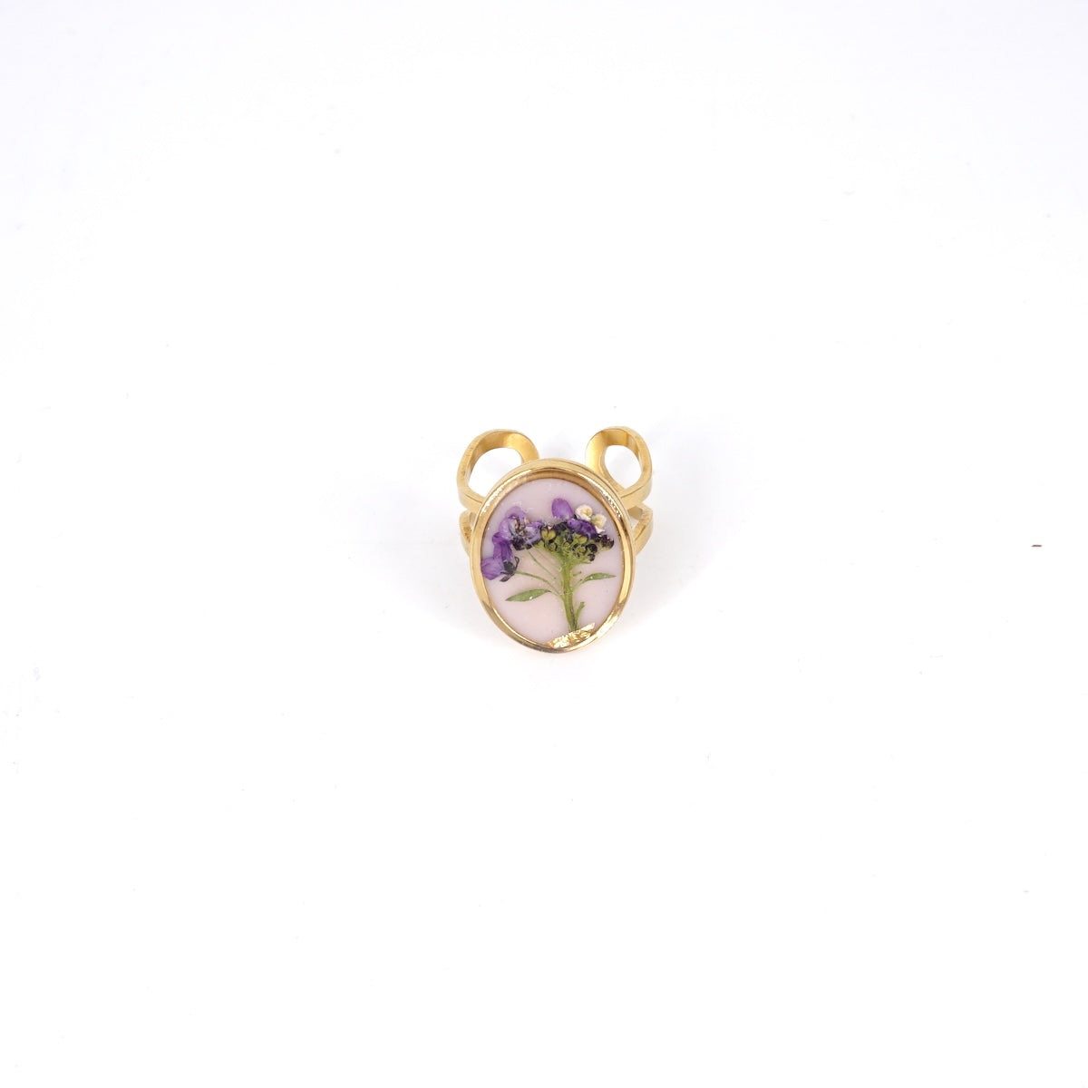 ANELLO FIORI BIG ROSA PALLIDO ANELLO OVALE BIG ROSA PALLIDO ANNA FADDA 