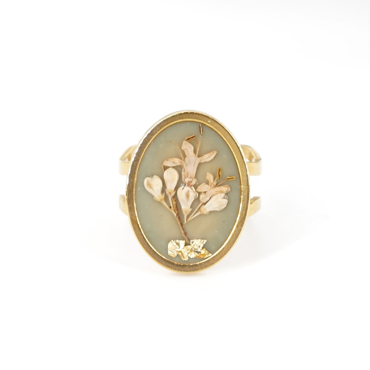 ANELLO FIORI BIG VERDE CHIARO ANELLO OVALE BIG VERDE CHIARO ANNA FADDA 