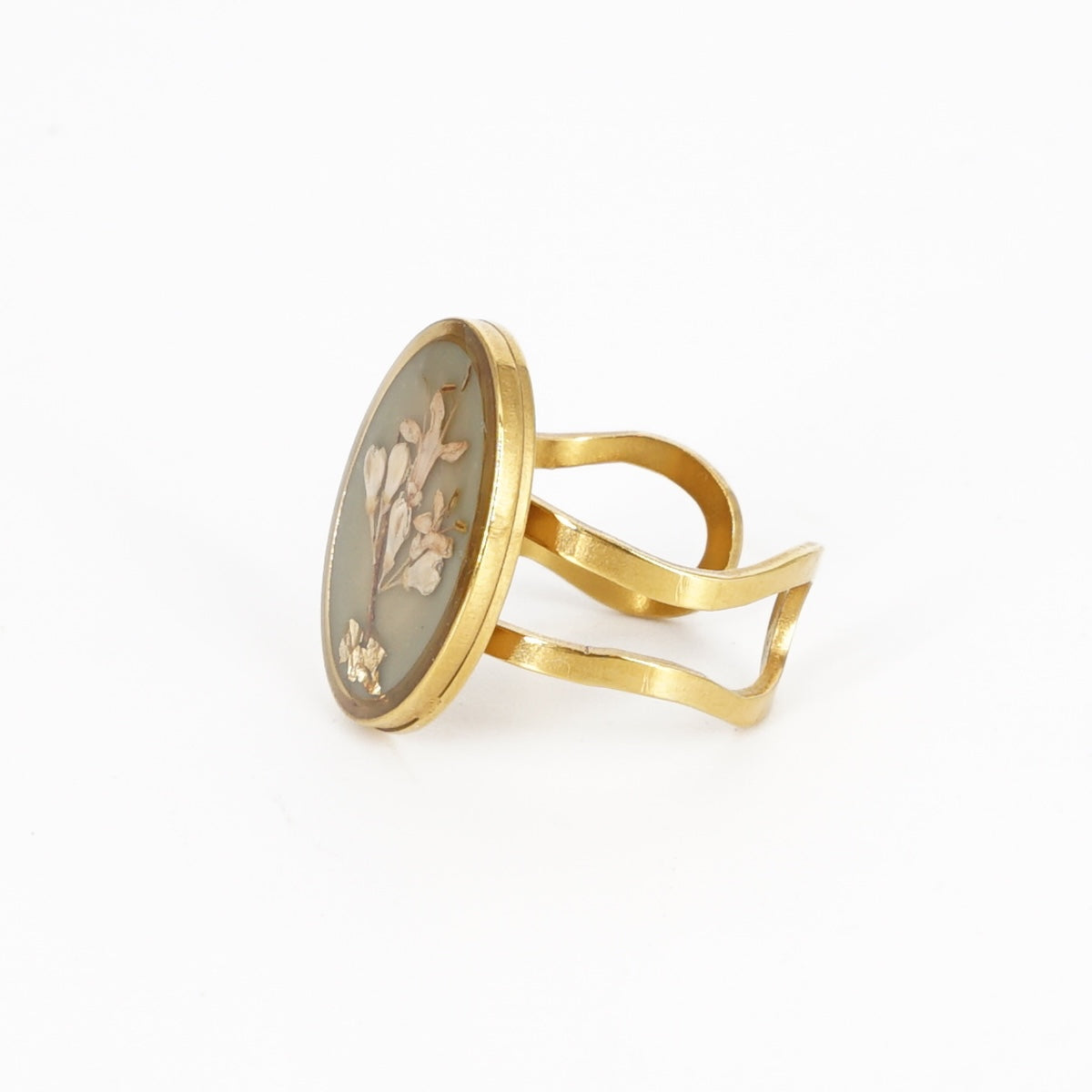 ANELLO FIORI BIG VERDE CHIARO ANELLO OVALE BIG VERDE CHIARO ANNA FADDA 