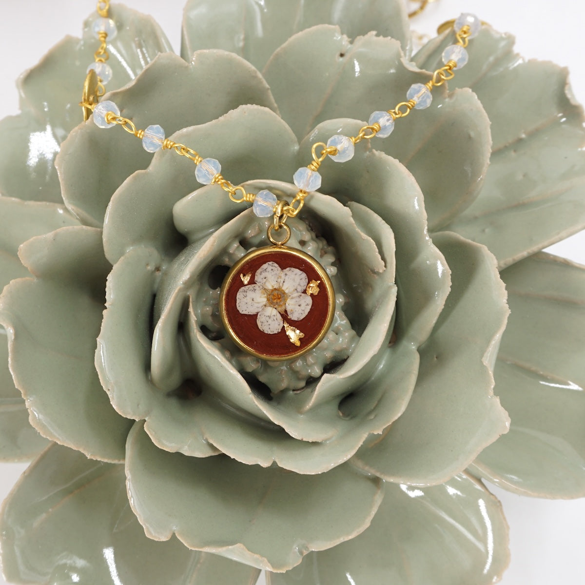 Collana bottone rosario mattone COLLANA BOTTONE ROSARIO MATTONE ANNA FADDA 