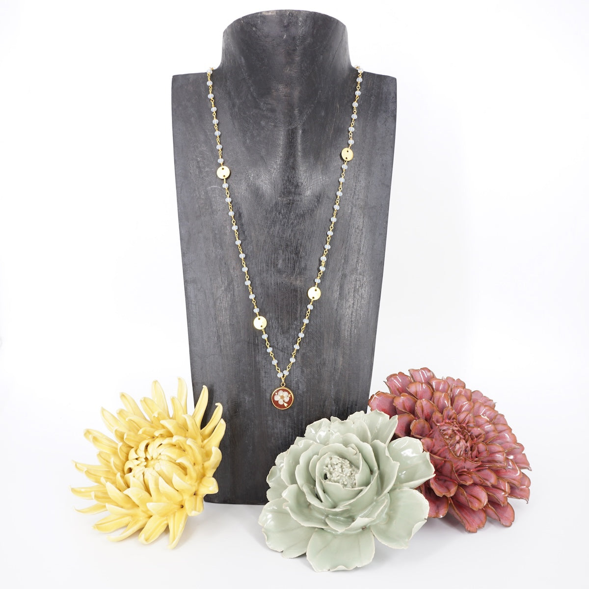 Collana bottone rosario mattone COLLANA BOTTONE ROSARIO MATTONE ANNA FADDA 