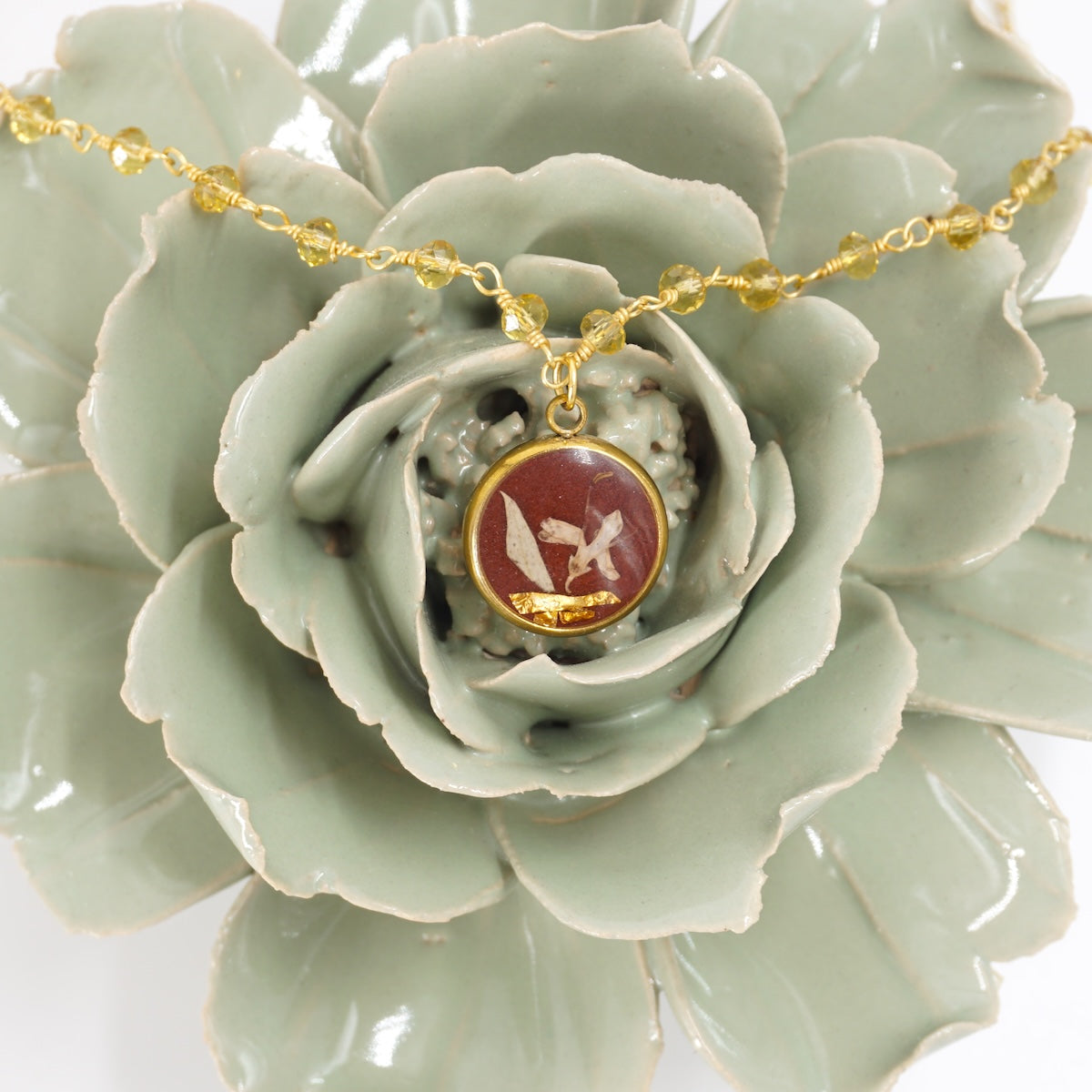 Collana bottone rosario mattone COLLANA BOTTONE ROSARIO MATTONE ANNA FADDA 