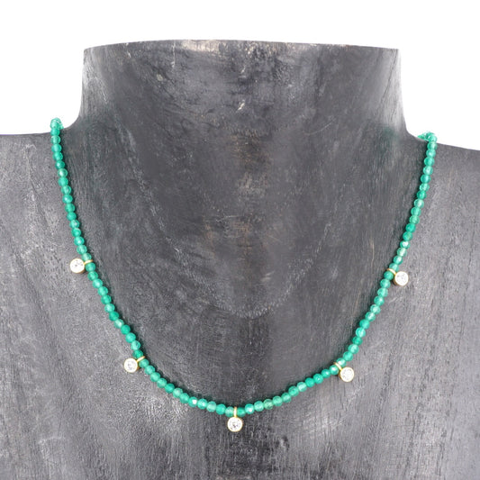 COLLANA PUNTI LUCE PERLINE VERDI COLLANA PERLINE PUNTI LUCE VERDE ARTEON 