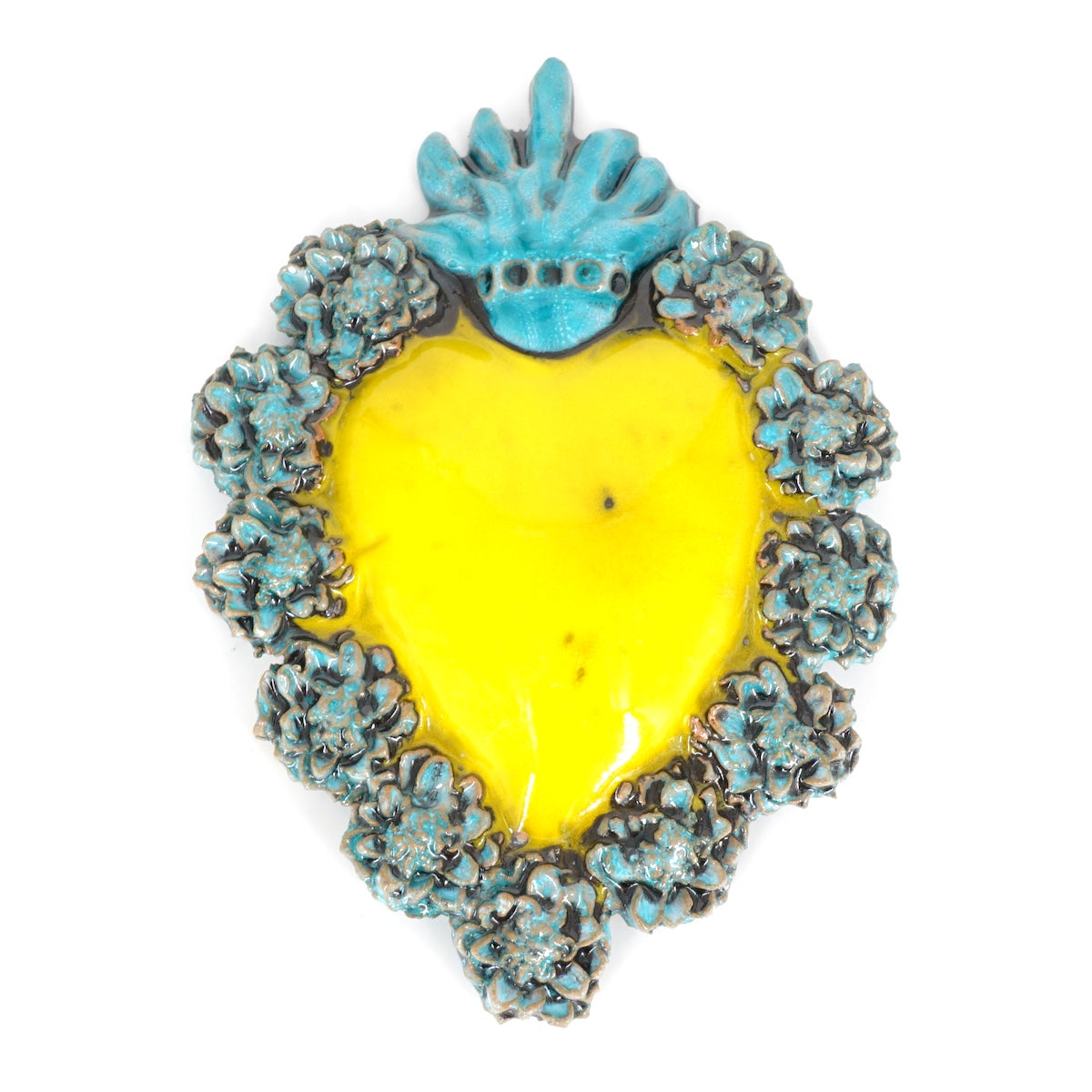EX VOTO LARGE FIORI GIALLO/VERDE ACQUA EXVOTO LARGE FIORI VERDE ACQUA/GIALLO FRATANTONI 