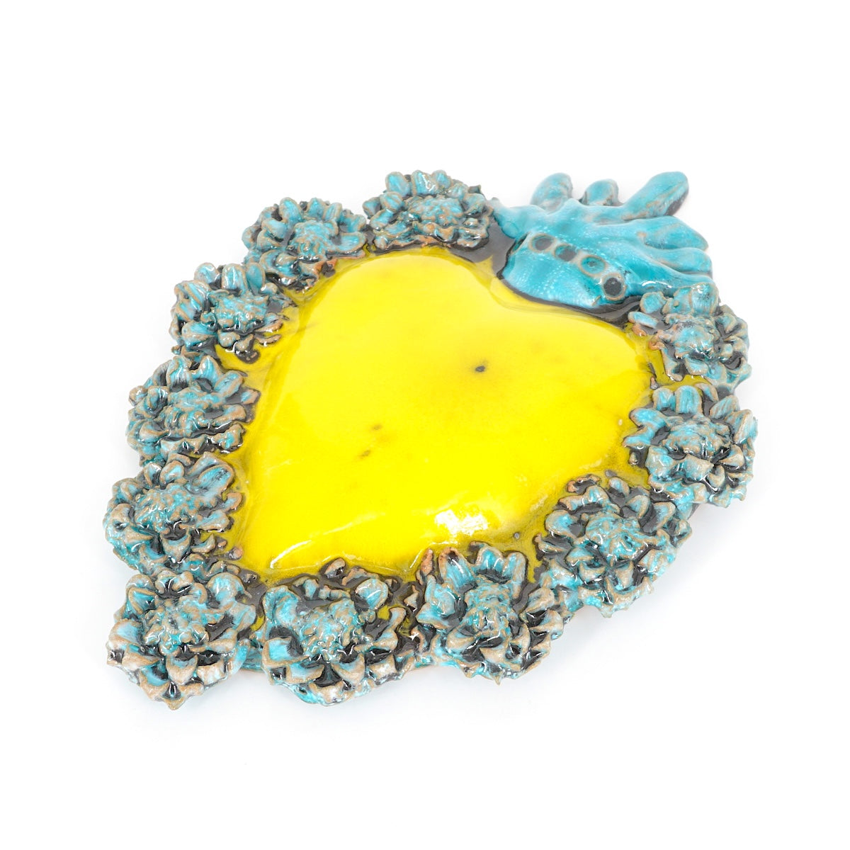 EX VOTO LARGE FIORI GIALLO/VERDE ACQUA EXVOTO LARGE FIORI VERDE ACQUA/GIALLO FRATANTONI 