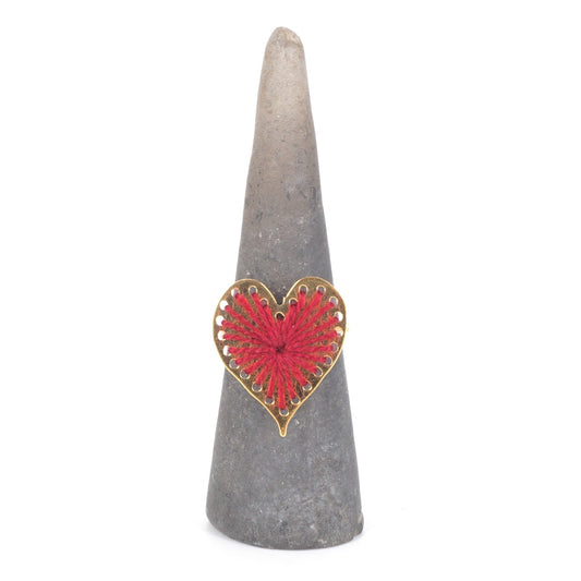 ANELLO FILO CUORE BORDEAUX ANELLO CUORE BORDEAUX KEDIMA 