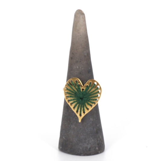ANELLO FILO CUORE VERDE ANELLO CUORE VERDE KEDIMA 