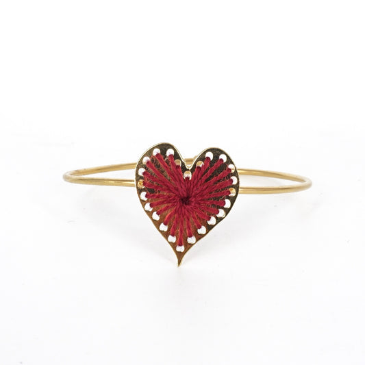 BRACCIALE FILO CUORE BORDEAUX BRACCIALE CUORE BORDEAUX KEDIMA 