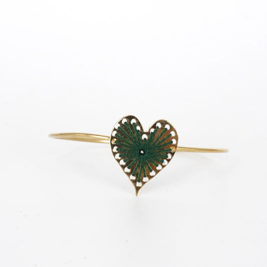 BRACCIALE FILO CUORE VERDE BRACCIALE CUORE VERDE KEDIMA 