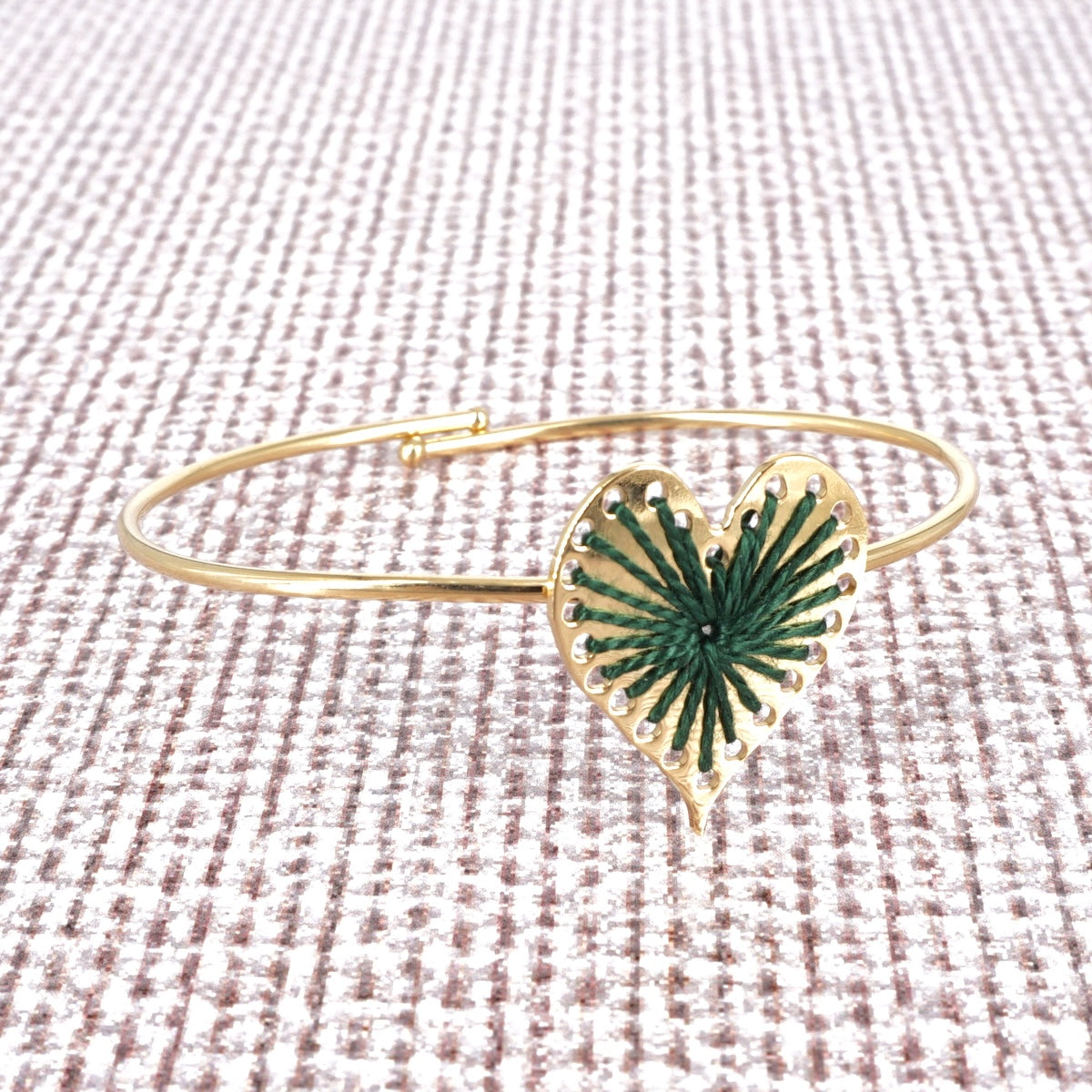 BRACCIALE FILO CUORE VERDE BRACCIALE CUORE VERDE KEDIMA 