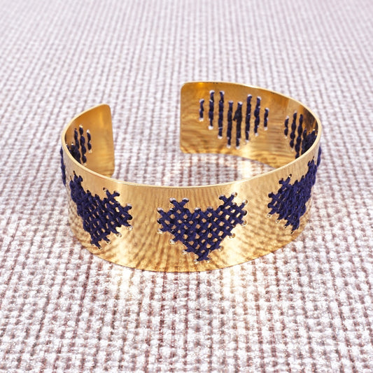 BRACCIALE FILO FASCIA CUORI BLU BRACCIALE FASCIA CUORI BLU KEDIMA 