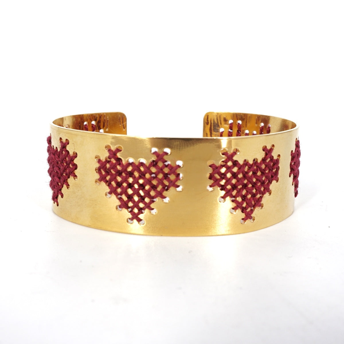 BRACCIALE FILO FASCIA CUORI BORDEAUX BRACCIALE FASCIA CUORI BORDEAUX KEDIMA 